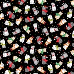 Santa Paws Scatter Black Cotton