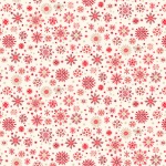 Scandi 22 Snowflakes Red on Cream Cotton Metallic