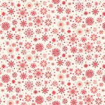 Scandi 22 Snowflakes Red on Cream Cotton Metallic