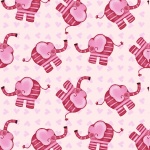 Silly Safari Pink Elephant Cotton