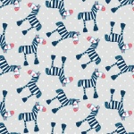 Silly Safari Grey Zebra Cotton