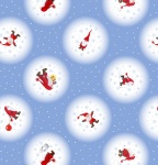 Keep Believing Tomte Snowballs on Icy Blue Cotton