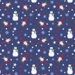 Keep Believing Tomte & Snowmen on Dark Blue Cotton