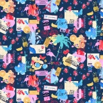 Wanderlust Navy Sightseeing Cotton