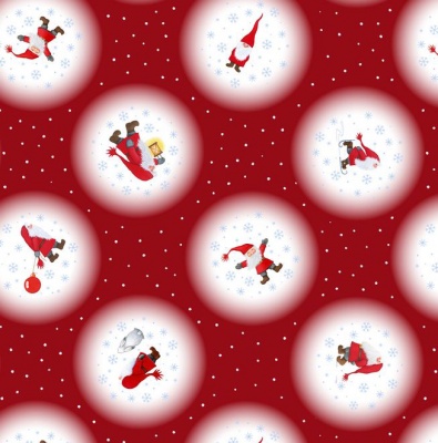 Keep Believing Tomte Snowballs on Red Cotton