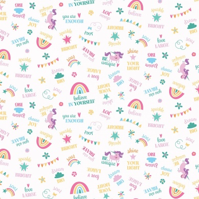 Unicorn Kingdom Be You White Cotton
