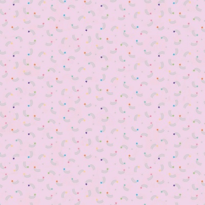 Unicorn Kingdom Sparkle Shooting Stars Pink Cotton