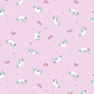 Unicorn Kingdom Toss Pink Cotton