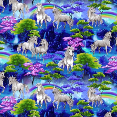 Unicorn Dreams Scenic Cotton
