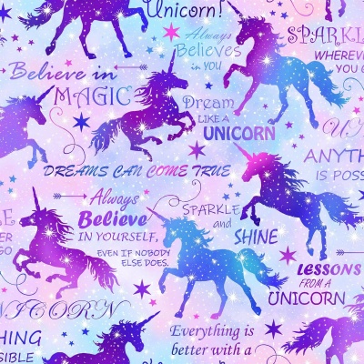 Unicorn Dreams Pink Unicorns Cotton