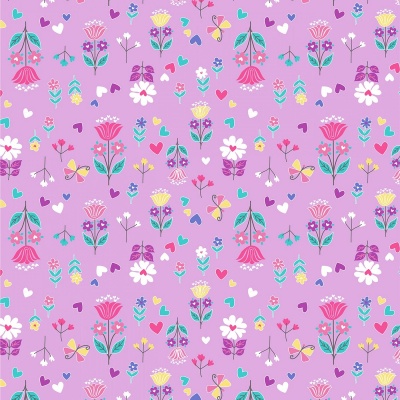 Unicorn Magic Magical Flowers Lilac Cotton Pearlescent