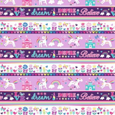 Unicorn Magic Stripe Multi Cotton Pearlescent