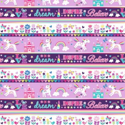 Unicorn Magic Stripe Multi Cotton Pearlescent