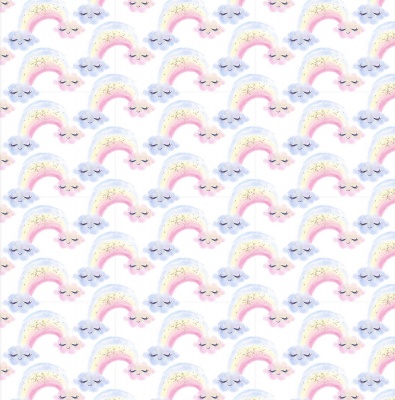 Unicorn Utopia White Rainbows Cotton Metallic