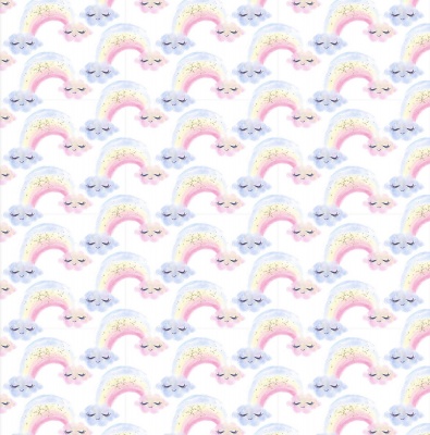 Unicorn Utopia White Rainbows Cotton Metallic