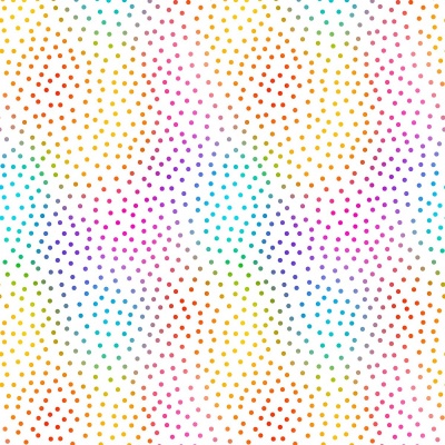Kaleidoscope Ombre Dots White Cotton