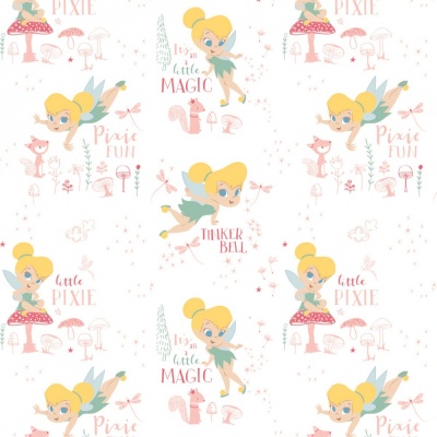 White Disney Tinkerbell Pixie Magic Cotton